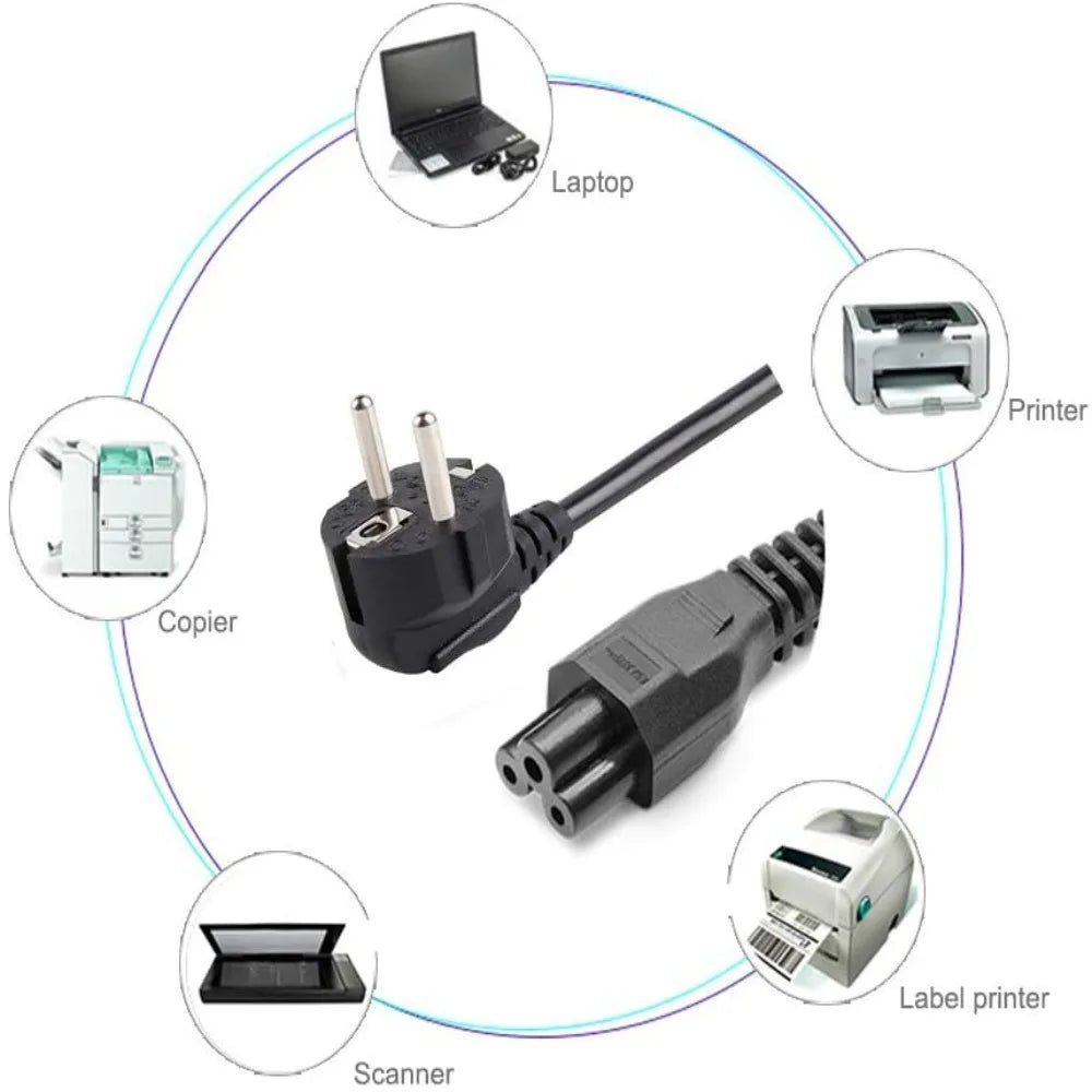 European Standard C5 Laptop Power Cord – 1.5m AC Cable, CE Rated Laptop Power Cord Axl