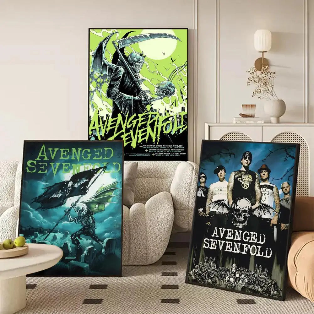 Avenged Sevenfold Self-Adhesive Wall Poster Sticker | Band Art Wall Art Sticker Axl