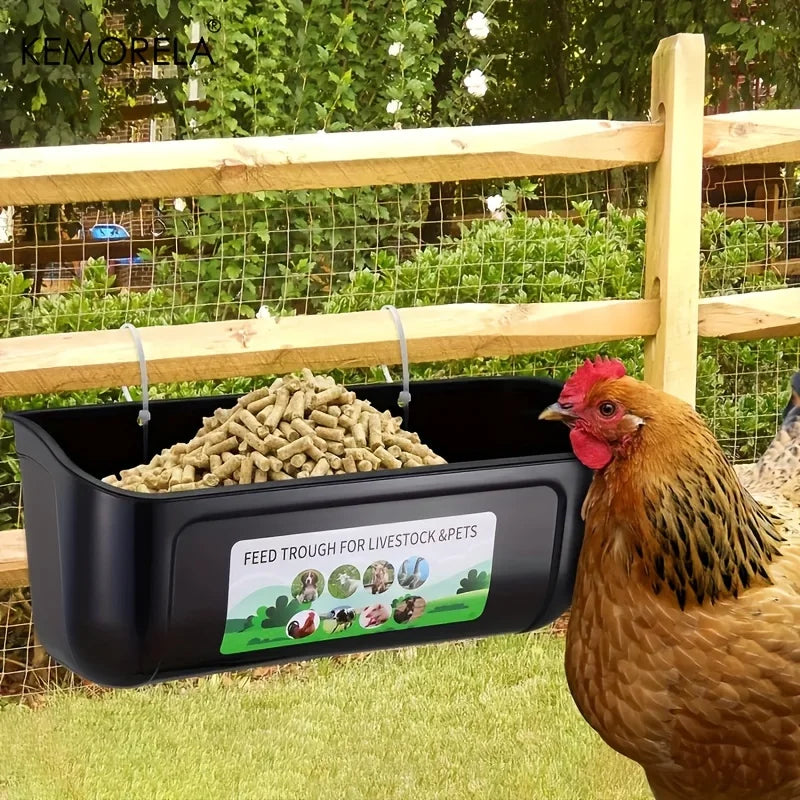 2-Pack Hanging Chicken Duck Goat Feeder Trough with Clip Poultry Feeder Trough Axl