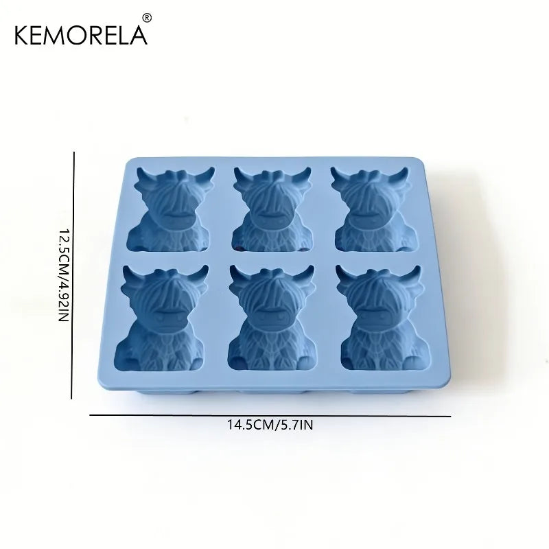Highland Cow Silicone Ice Mold – 3D Cute Ice Cube Tray Silicone Ice Mold Axl