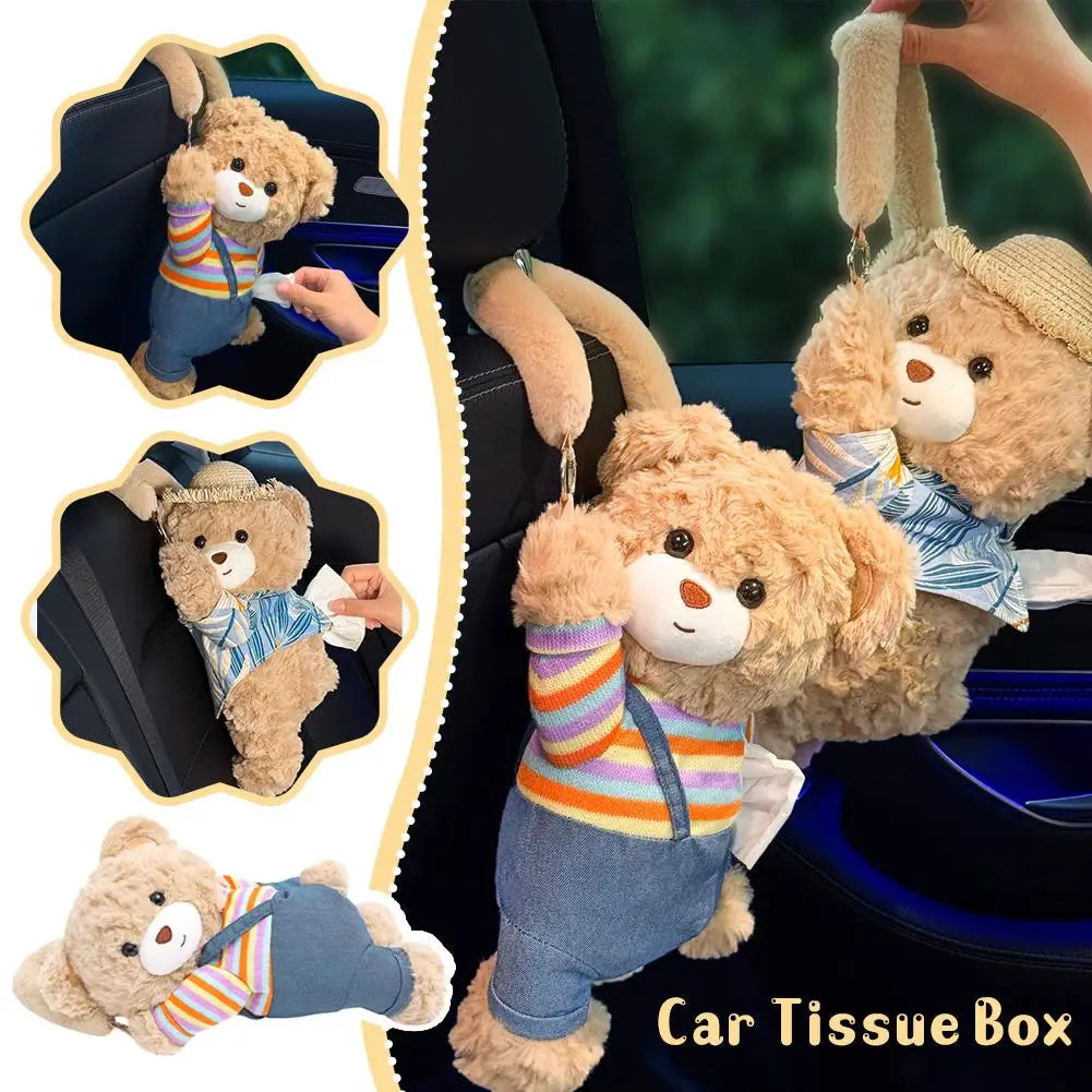 Cute Bear Plush Car Tissue Box Holder – Car & Home Decor Plush Tissue Box Holder Axl