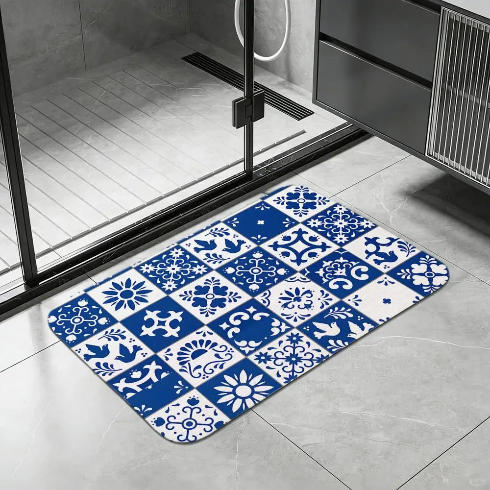 Talavera Diatomite Bath Mat – Quick Dry, Non-Slip & Absorbent Diatomite Bath Mat Axl White6 50x80cm