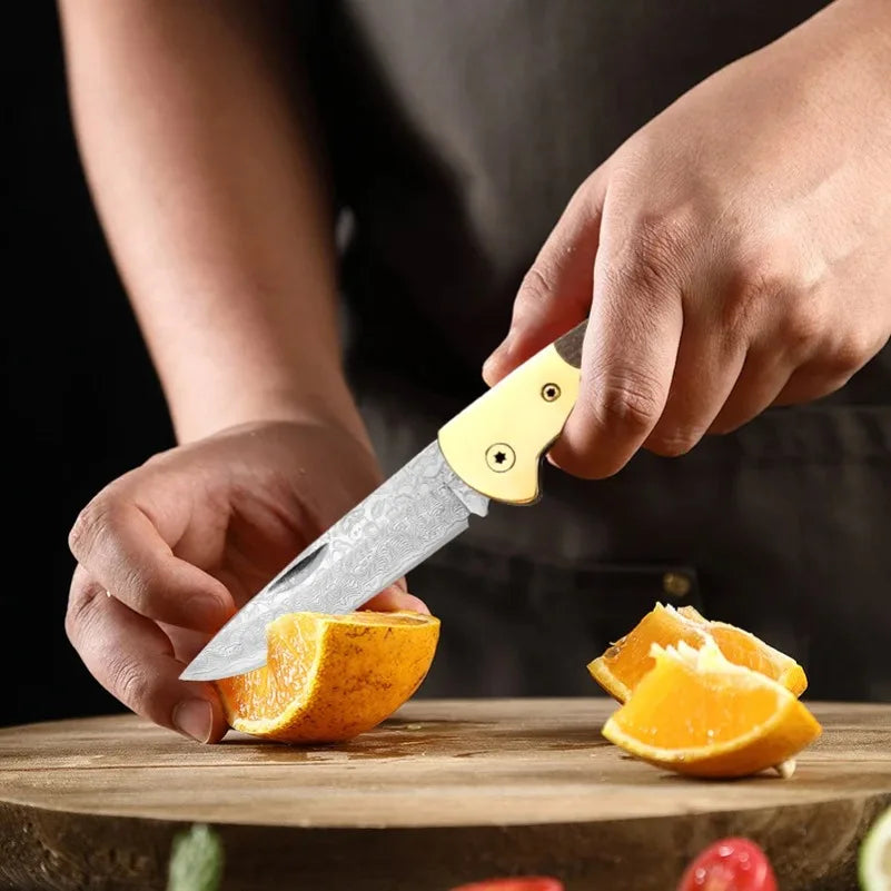 InLeung Damascus Steel Kitchen Boning & Cleaver Knife Damascus Kitchen Knife Axl