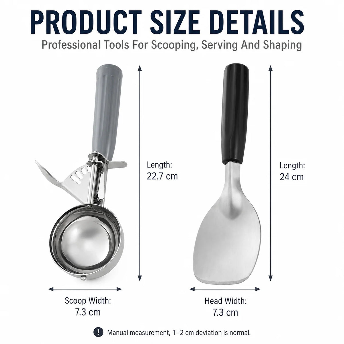 2-Pack Ice Cream Scoop Set – Trigger & Spade Stainless Steel Ice Cream Scoop Set Axl