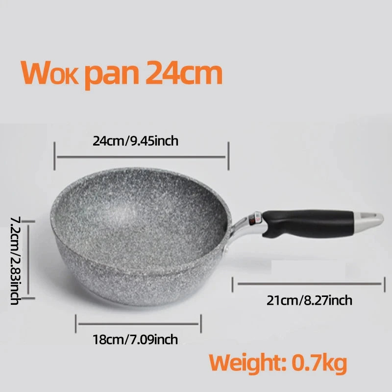 KEMORELA Stone Non-Stick Frying Pan 20–28cm | Gas & Induction Non-Stick Frying Pan Axl 24cm Wok Pan