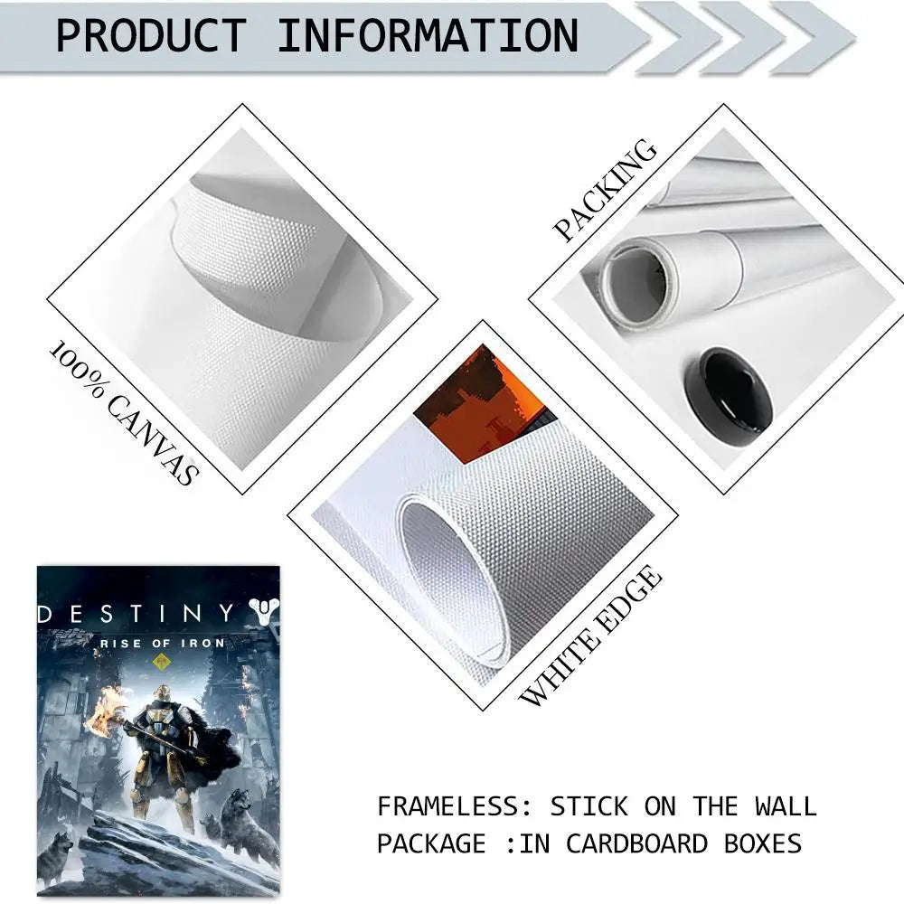Destiny 2 Canvas Wall Art Poster – UV-Resistant Unframed Print Canvas Wall Art Axl