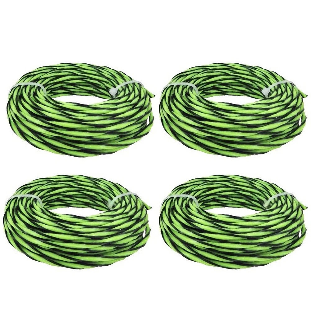 Twisted Dual-Color Nylon Trimmer Line 4 Rolls + 2 Cutters Trimmer Line Set Axl