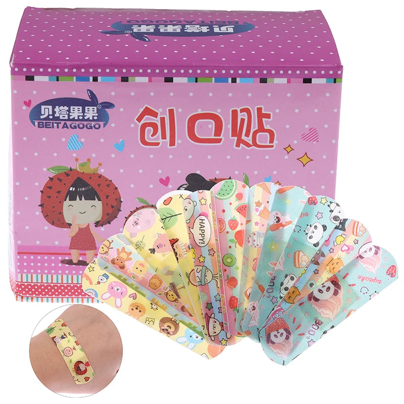 120-Pack Waterproof Cartoon Adhesive Bandages for Kids Adhesive Bandages Axl