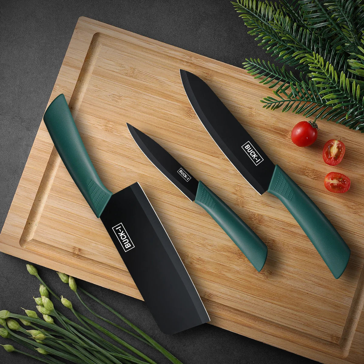 SHENJIU 3-Piece Kitchen Knife Set with Covers | Chef & Utility Kitchen Knife Set Axl