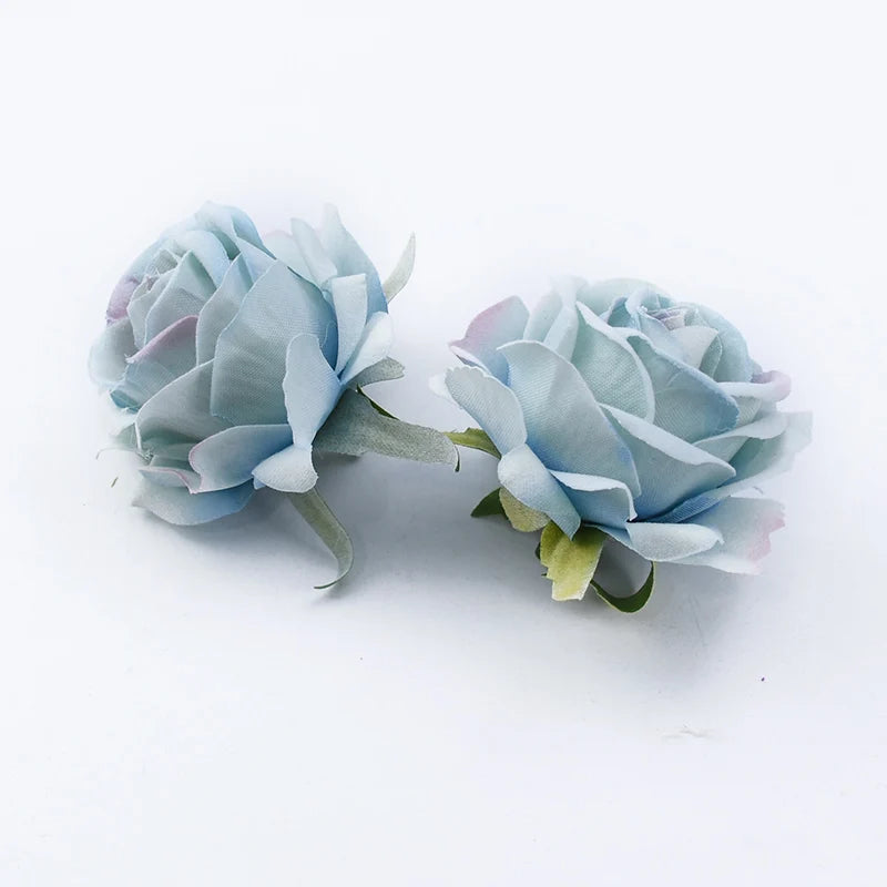 Artificial Silk Rose Heads 5 or 10 Pcs – DIY Wedding Decor Artificial Silk Flowers Axl Blue 5 PCS