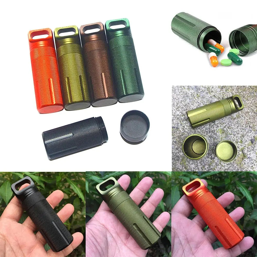Aluminum EDC Waterproof Airtight Capsule Survival Container EDC Storage Capsule Axl