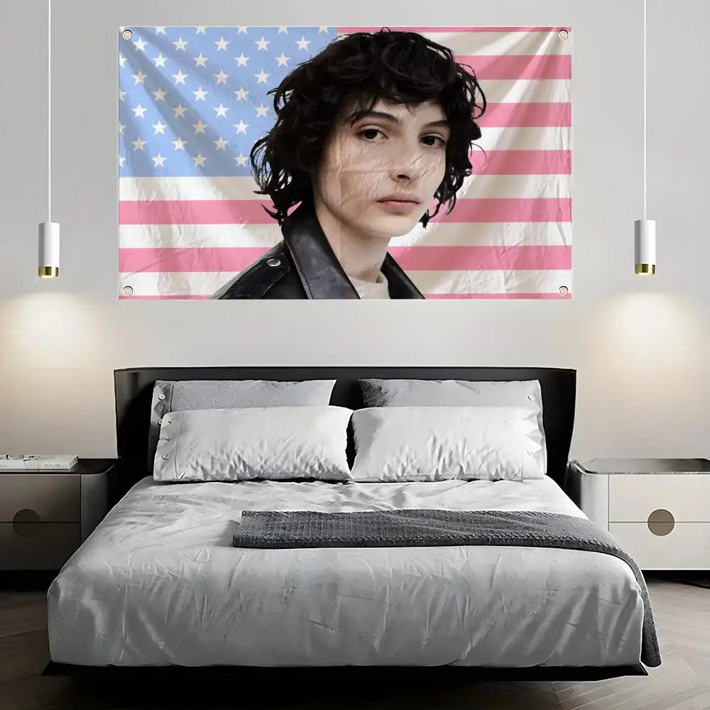 Finn Wolfhard Fan Flag – Indoor & Outdoor Art Banner Fan Art Flag Axl