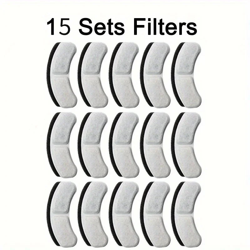 KEMORELA Cat Water Fountain Replacement Filters 10/15 Pack Pet Fountain Filter Axl 15PCS No plug