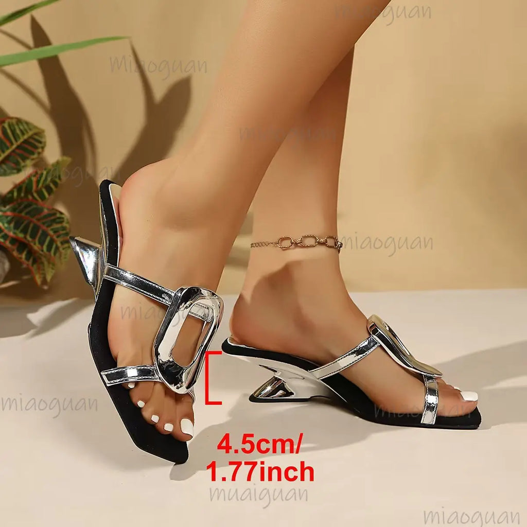 Women's Square Toe High Heel Sandals – Crystal Party Slippers High Heel Sandals Axl