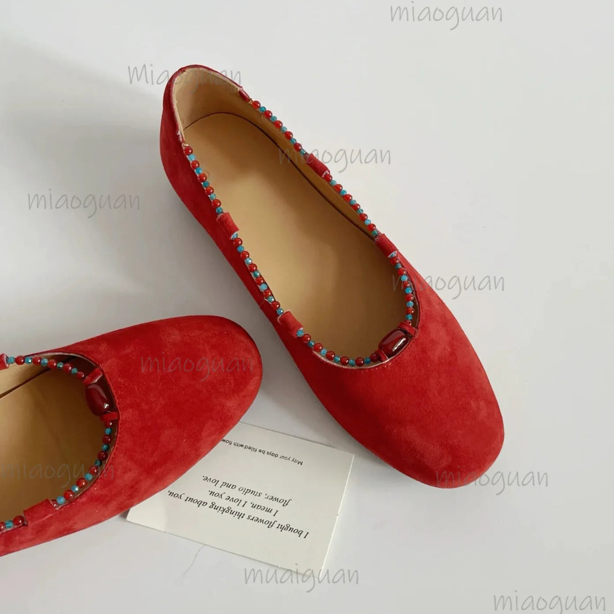 Vintage Ethnic String Bead Mary Jane Flats | Women's Slip-On Women's Flat Shoes Axl
