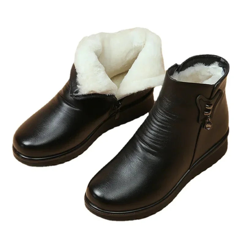 Women's Winter Plush Ankle Boots – Warm Zip Booties Winter Ankle Boots Axl