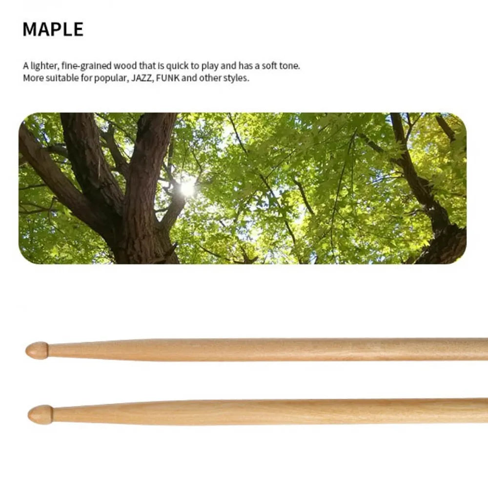 5A & 7A Drum Sticks – Oak, Walnut & Maple Wood | 1 Pair Drum Sticks Axl 7A Maple