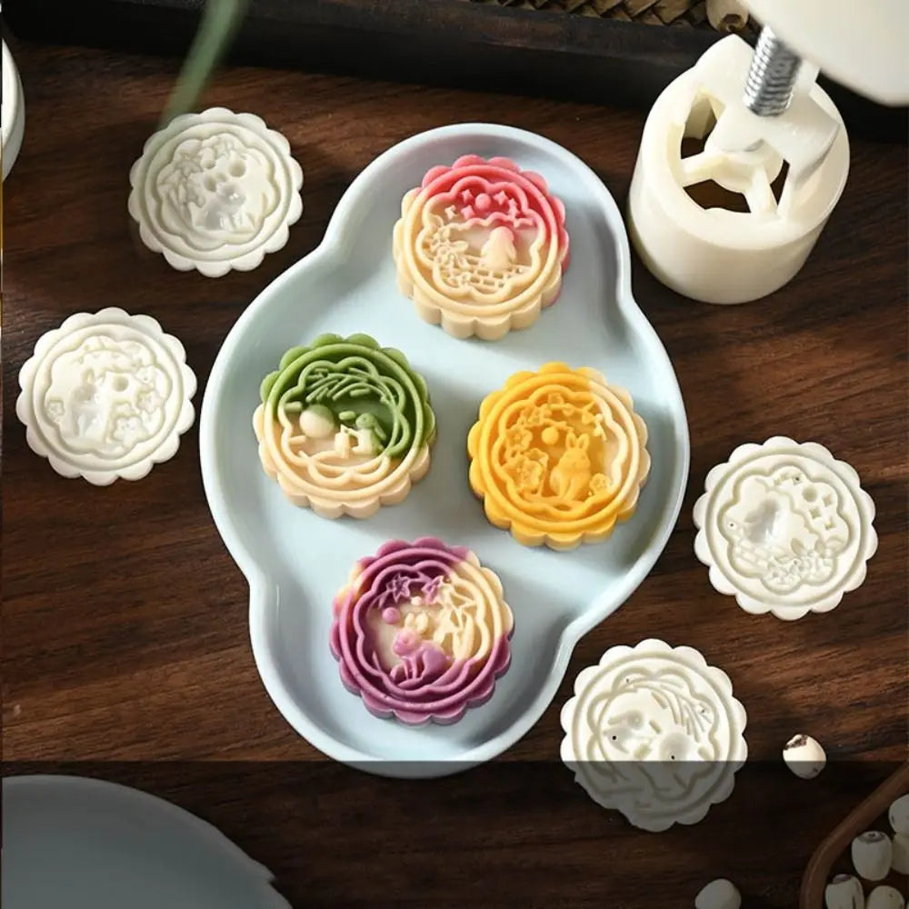 Mooncake Mold – Sakura Flower Stamp & Fondant Cake Tool Baking Mold Axl E 4Pcs