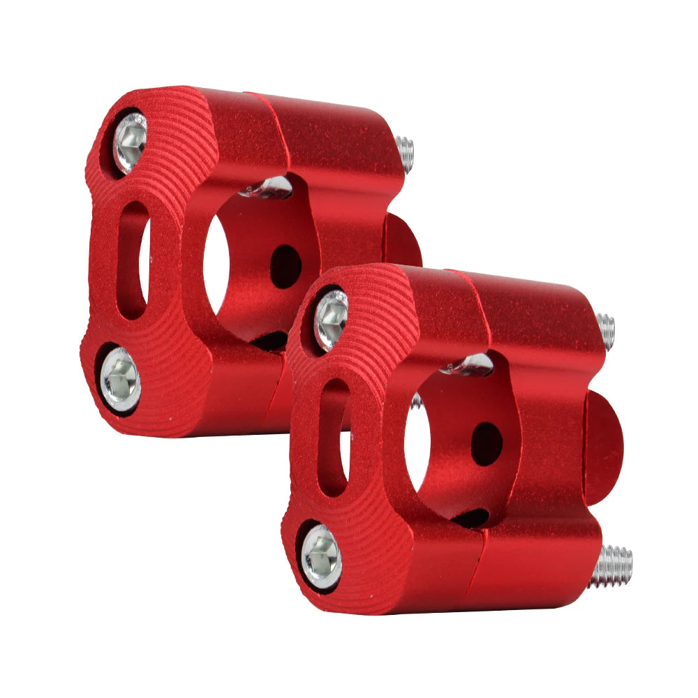 Motorcycle Handlebar Risers 22mm–28mm Adapter Clamps | 1 Pair Handlebar Riser Clamps Axl Red