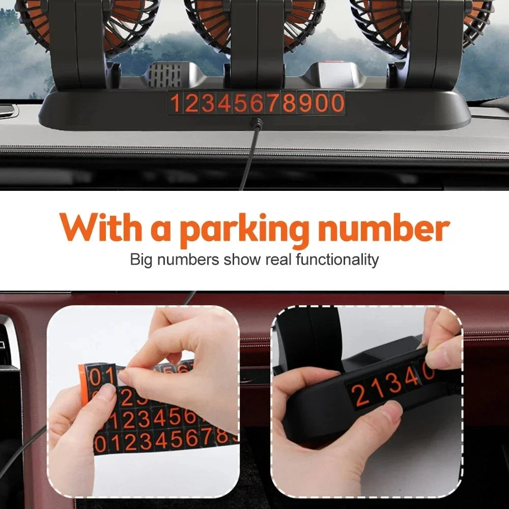 360° Dual Head Car Cooling Fan USB 5V 12V 24V Dashboard Fan Automotive Cooling Fan Axl