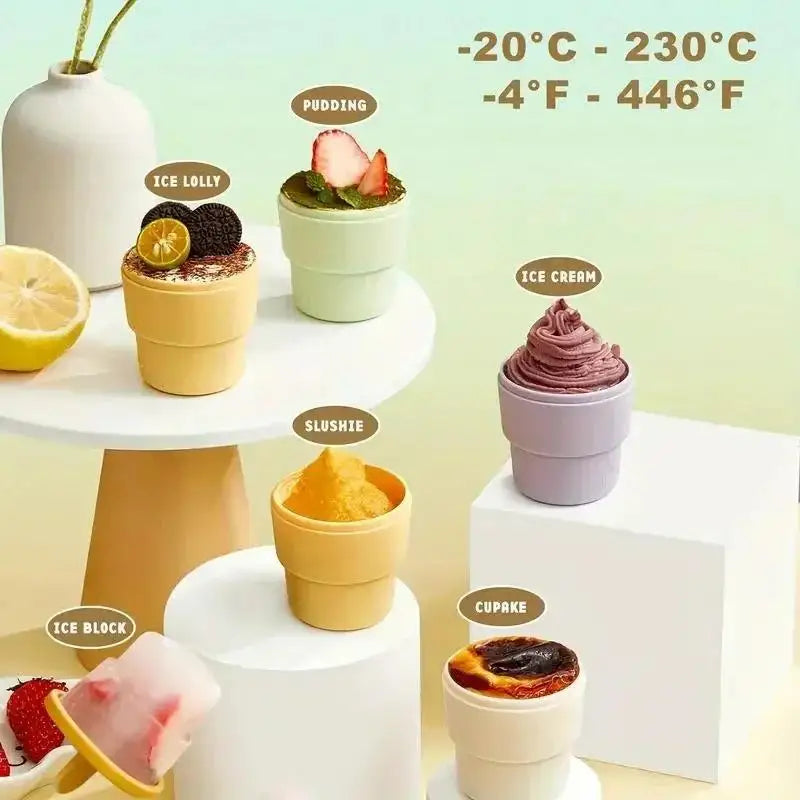 DIY Popsicle & Ice Cream Silicone Mold – Ice Cube Cup Maker Ice Cream Mold Axl