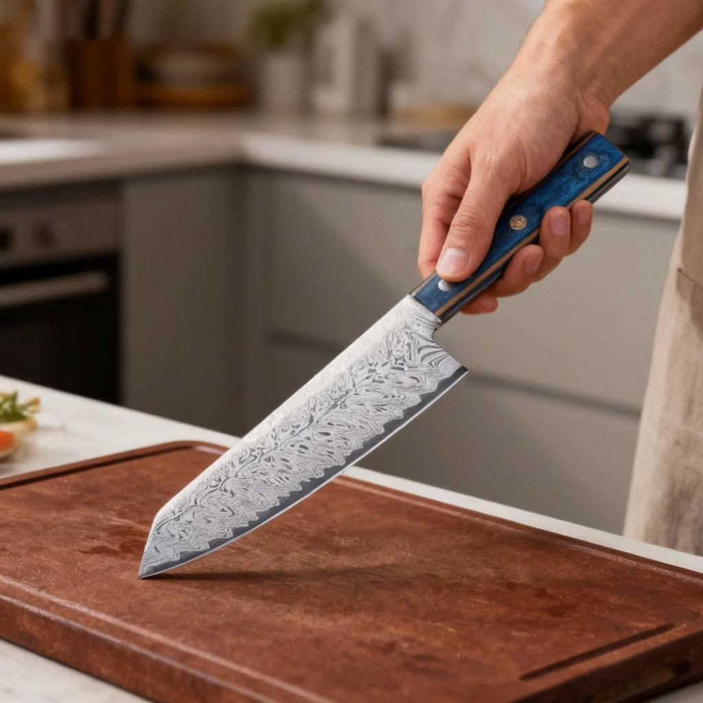 Damascus Steel Chef's Knife – Japanese-Style Kitchen Cleaver Chef's Kitchen Knife Axl