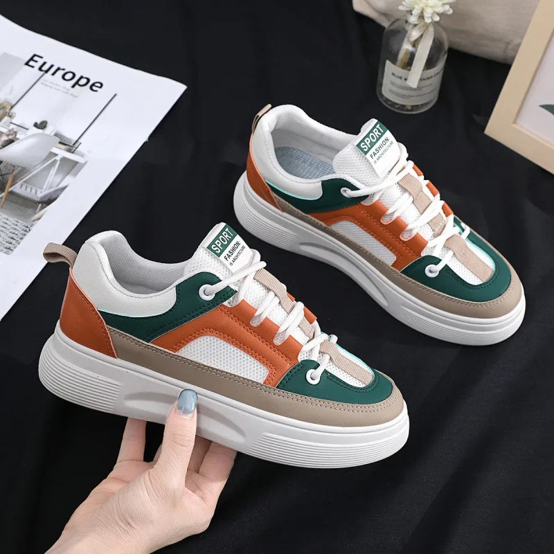 Women's Casual Lace-Up Sneakers – Fashion Sport Board Shoes Women's Sneakers Axl