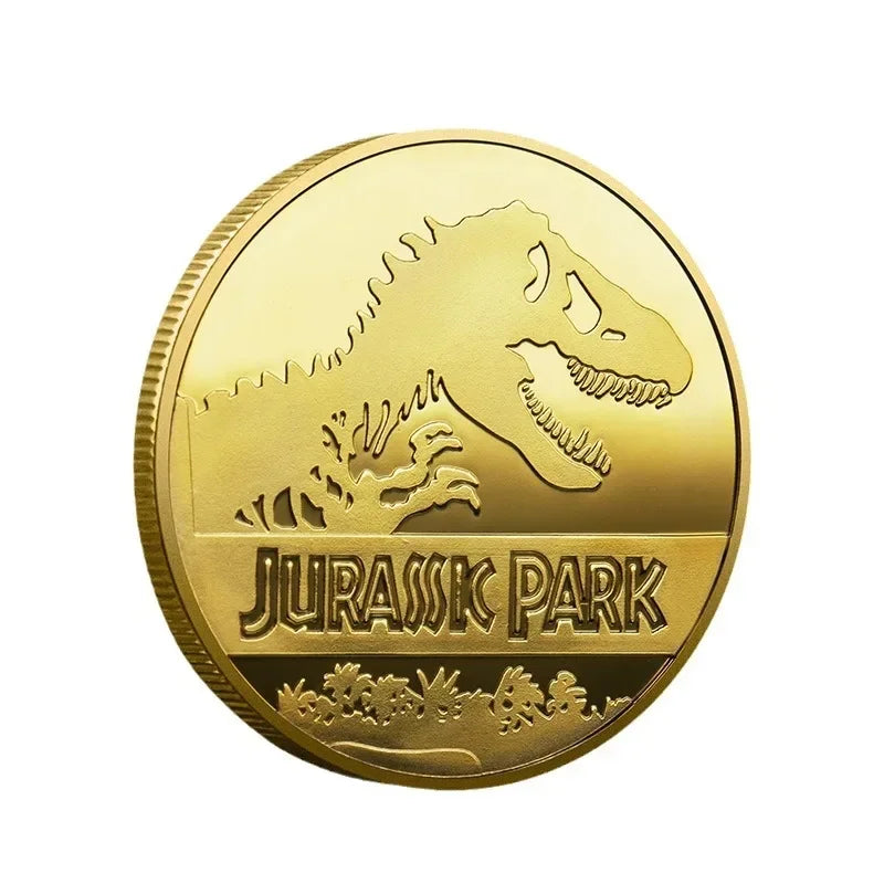 Jurassic Park Dinosaur Commemorative Coin – Metal Medallion Collectible Coin Axl Gold