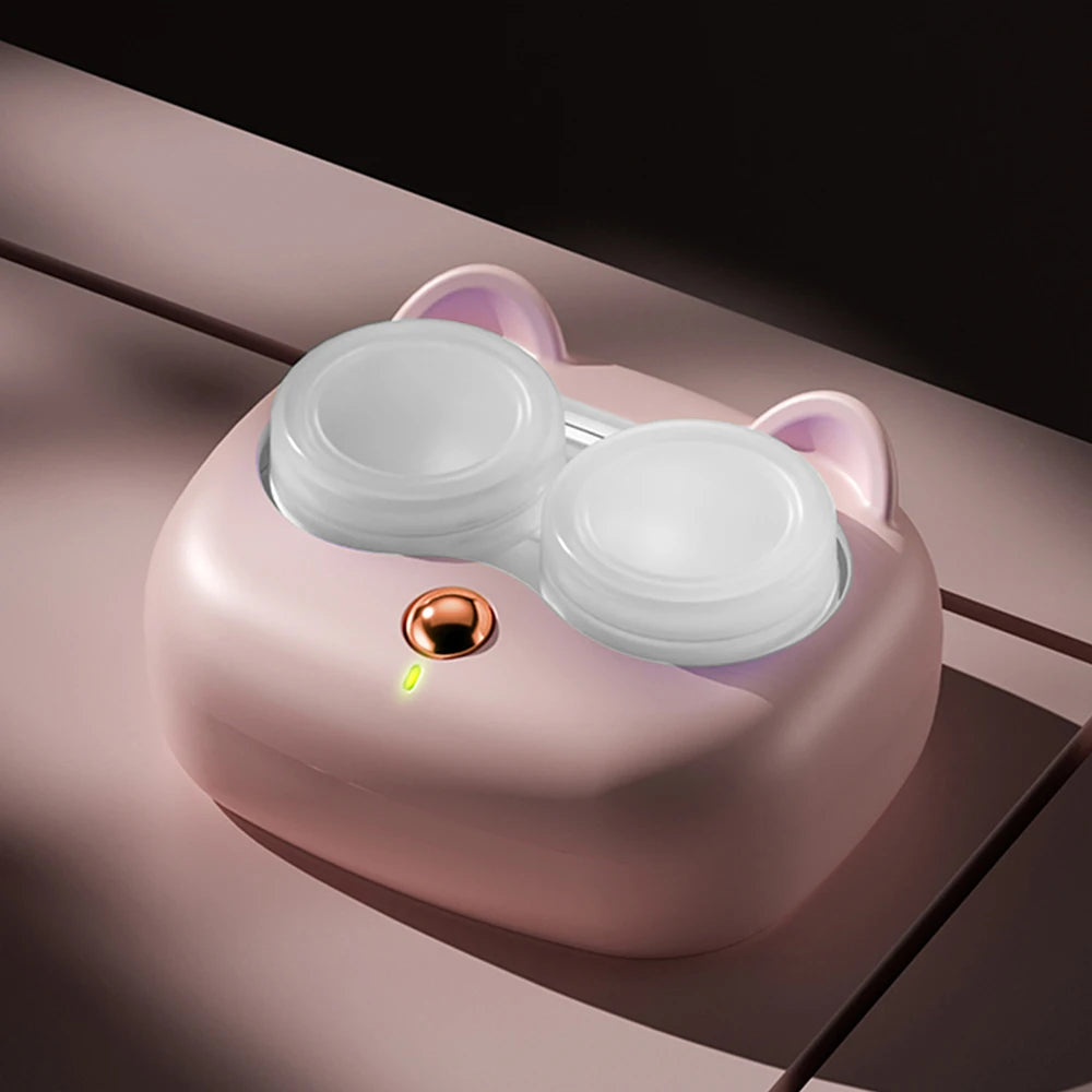 Cat Shape Vibrating Contact Lens Cleaner Case | Battery Powered Contact Lens Cleaner Axl