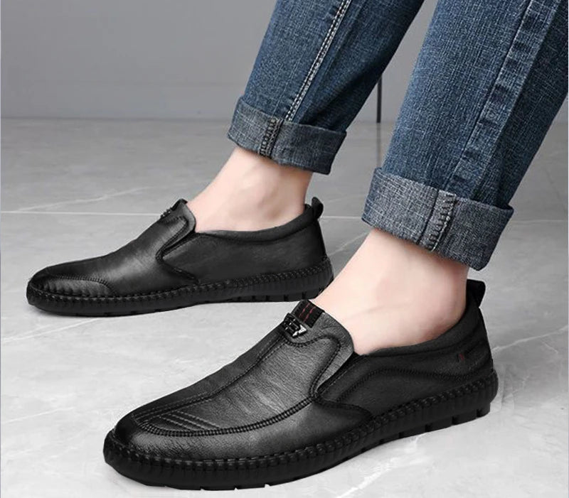 Men's Slip-On Loafers – Soft Sole Lightweight Casual Flat Shoes Men's Loafers Axl