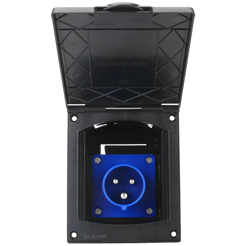 Waterproof 16A 240V Flush Hook-Up Plug Socket for RV & Marine Waterproof Power Socket Axl
