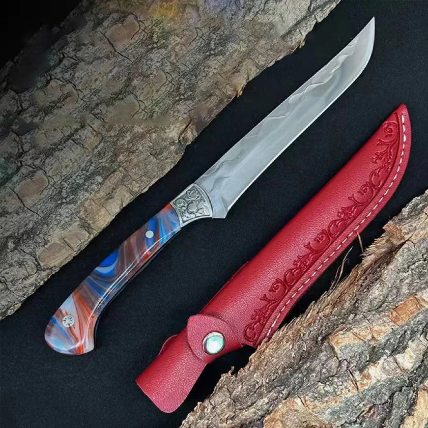 Hand-Forged Stainless Steel Boning Knife with Sheath Boning Knife Axl 1pcs