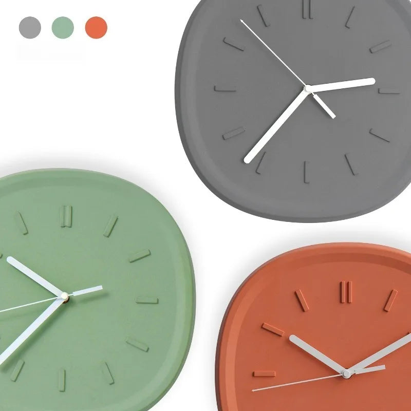 Modern Silent Wall Clock – Concrete & Metal Minimalist Design Silent Wall Clock Axl