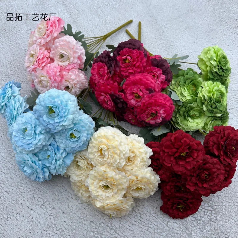Artificial Peony Bouquet 9 Heads – Wedding & Home Décor Artificial Flower Bouquet Axl