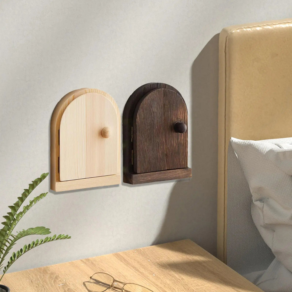 Fairy Door Wooden Wall Outlet Cover – Decorative Socket Frame Wall Socket Cover Axl