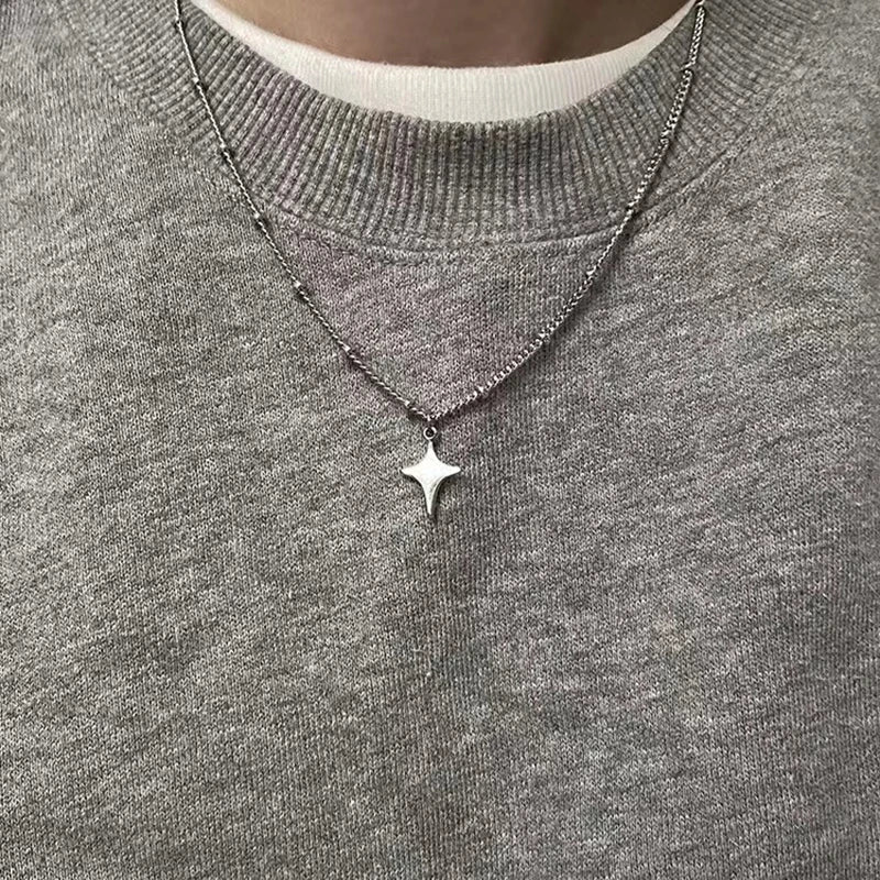 Star Choker Necklace – Titanium Steel Pendant Chain Unisex Pendant Necklace Axl