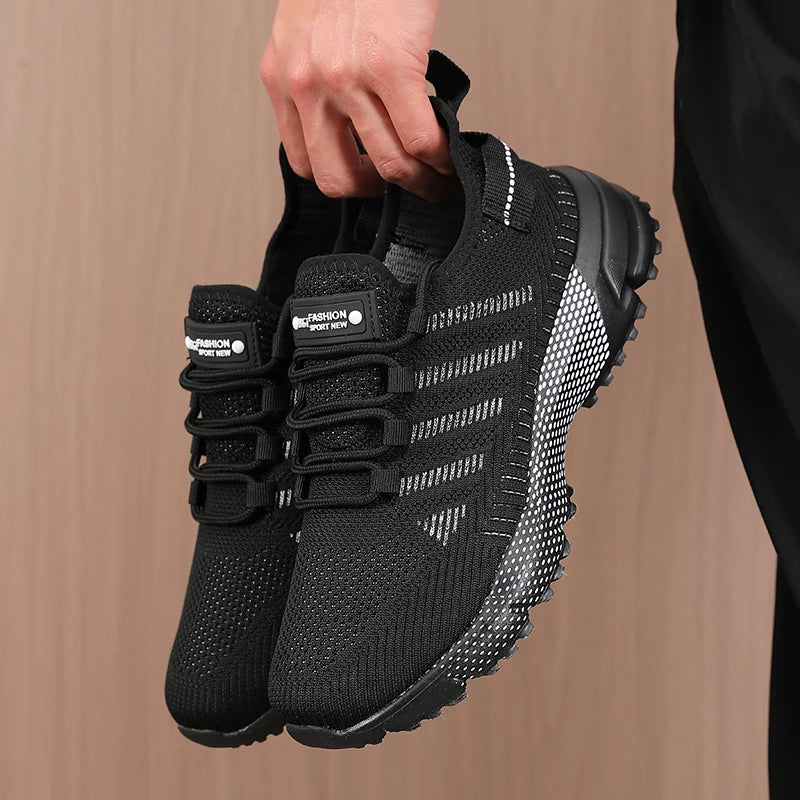 ZULIWAGN Men's Mesh Running Shoes – Breathable Sneakers Men's Running Shoes Axl black 43