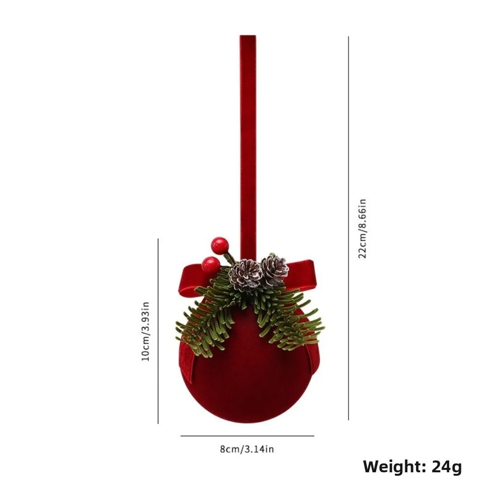 Flocked Velvet Christmas Bell Ornament | Reusable Xmas Tree Pendant Christmas Ornament Axl 7