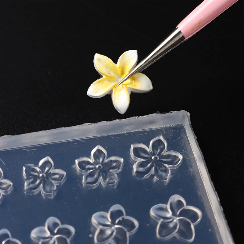 Frangipani Silicone Nail Art Mold – Flower Manicure Template Nail Art Mold Axl