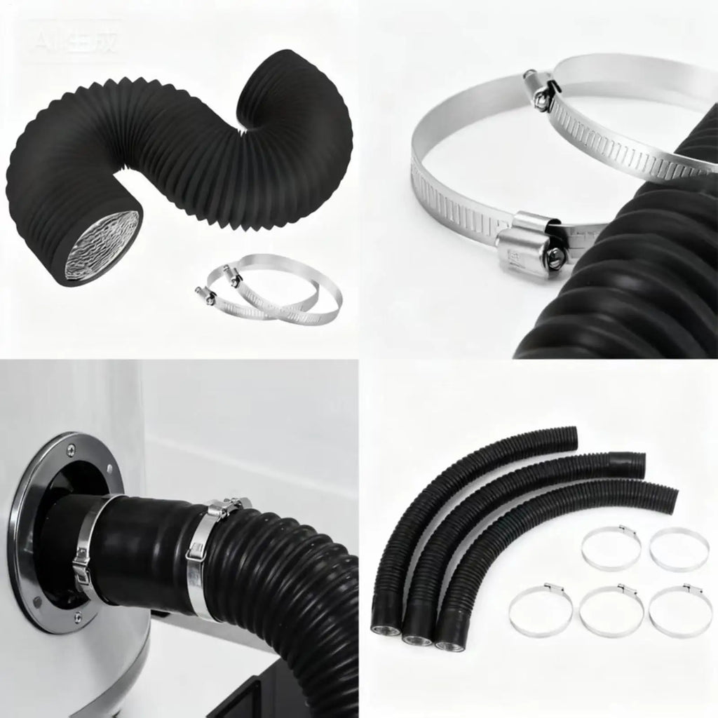 4-Inch Flexible AC Exhaust Hose with Clamps | Aluminum Foil Duct HVAC Ventilation Duct Axl