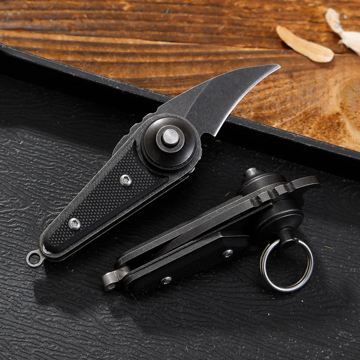 Mini Pull Ring Folding Knife – 8Cr13Mov Blade & G10 Handle Folding Pocket Knife Axl