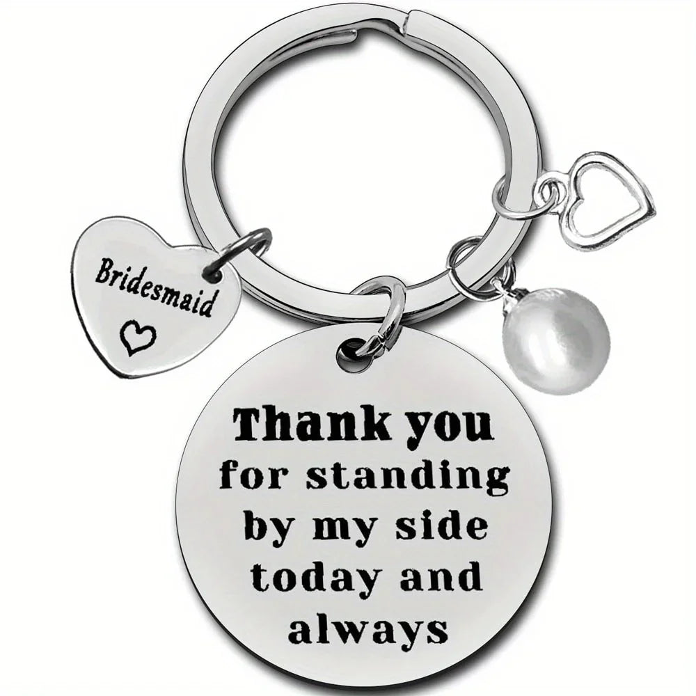 Pearl Accent Bridesmaid Keychain Gift Set – Thank You Bridesmaid Keychain Gift Axl