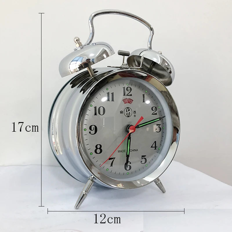 Vintage Mechanical Alarm Clock – Gold Retro Metal Desk Clock Mechanical Alarm Clock Axl G