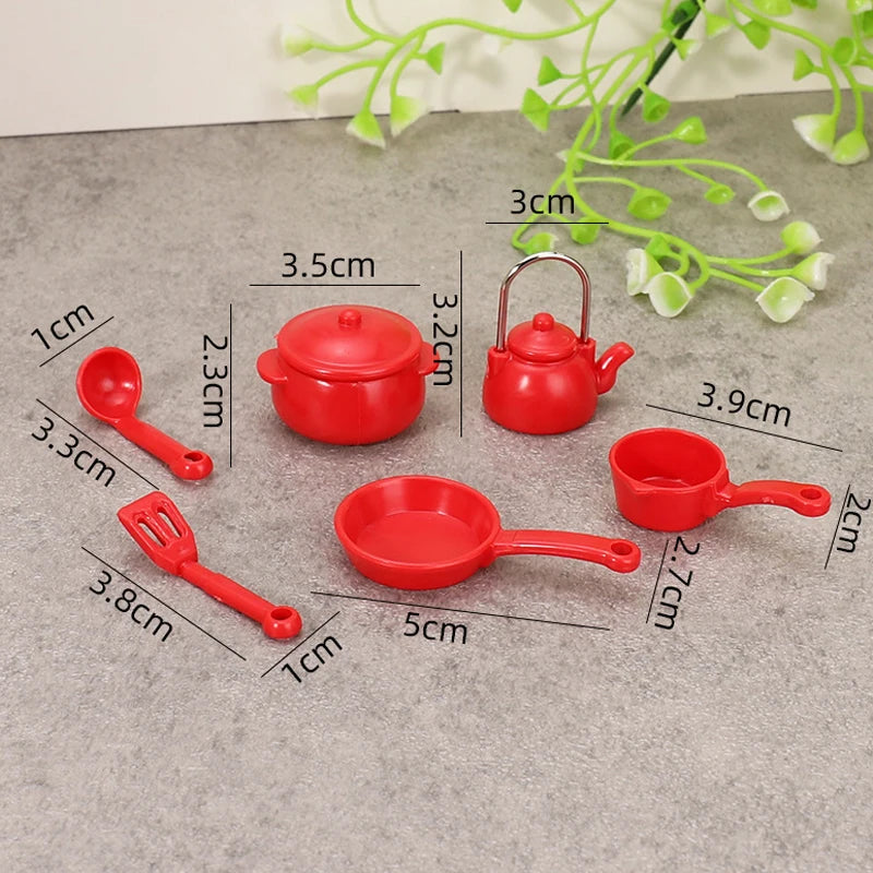 1:12 Dollhouse Miniature Cookware Set – Pot Pan Kettle Spoon Dollhouse Accessories Axl Set