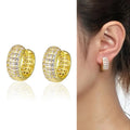 Huitan Cubic Zirconia Hoop Earrings – Women's Fashion Jewelry Hoop Earrings Axl E2576