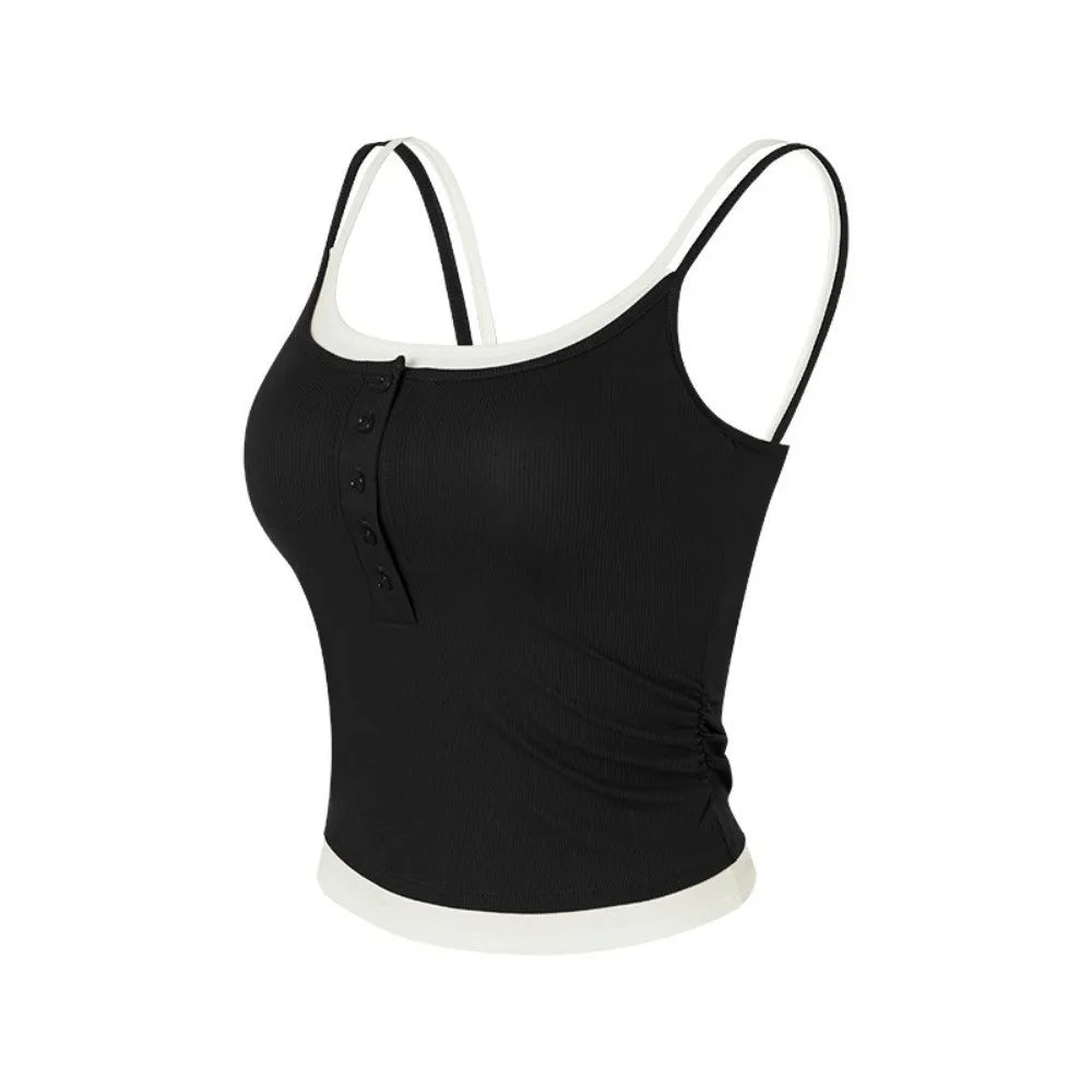 Color Block Crop Camisole – Square Neck Sleeveless Tank Top Crop Camisole Top Axl