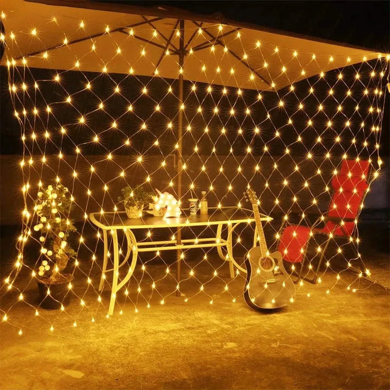 LED Net Mesh String Lights 8 Modes – Christmas Garden Decor LED Net String Lights Axl