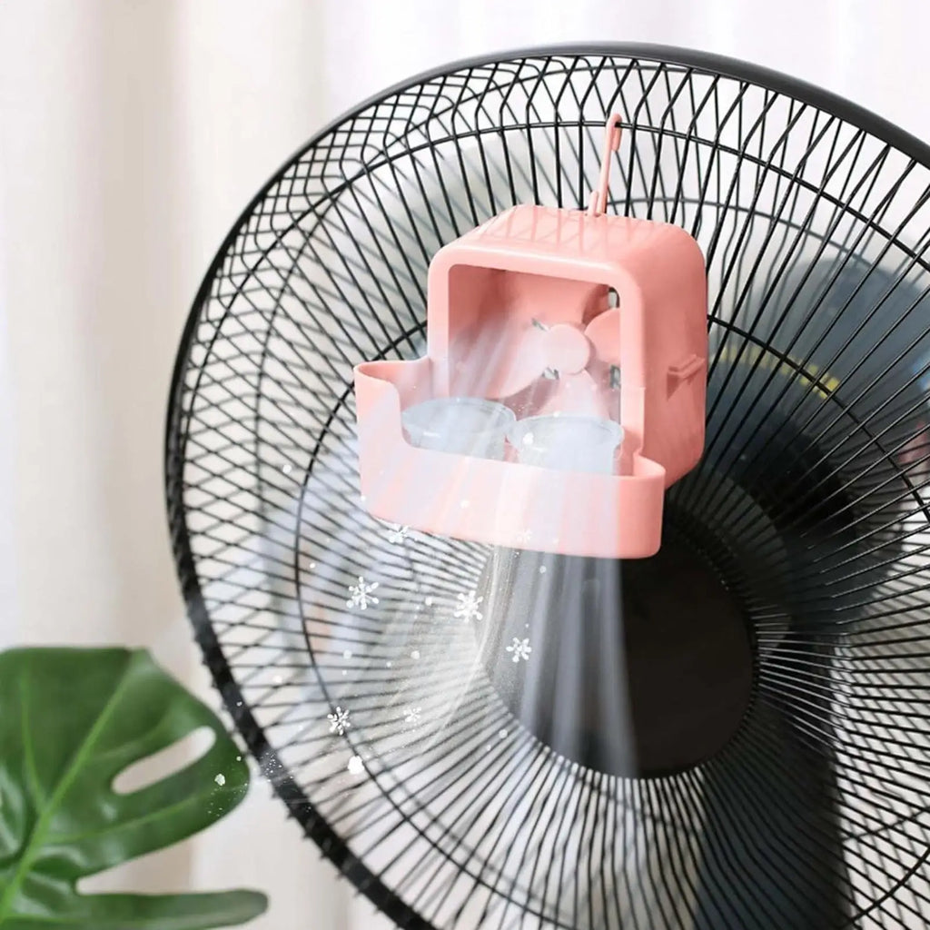 Fan Ice Cooling Attachment with 4 Ice Cups – Mist Cooler Fan Cooling Attachment Axl