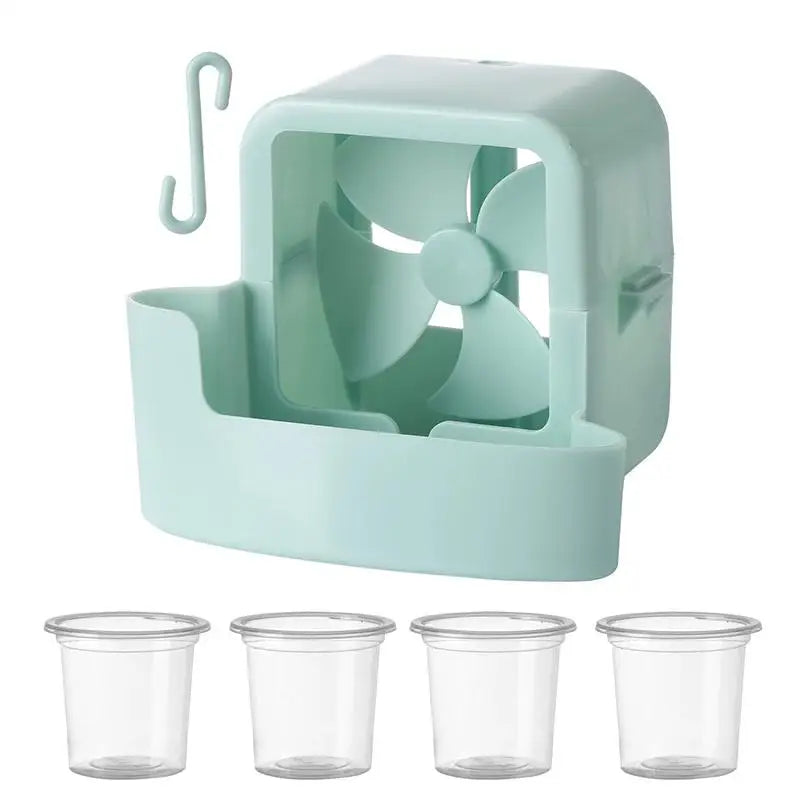 Fan Ice Cooling Attachment Box with 4 Reusable Ice Cups Fan Cooling Attachment Axl blue