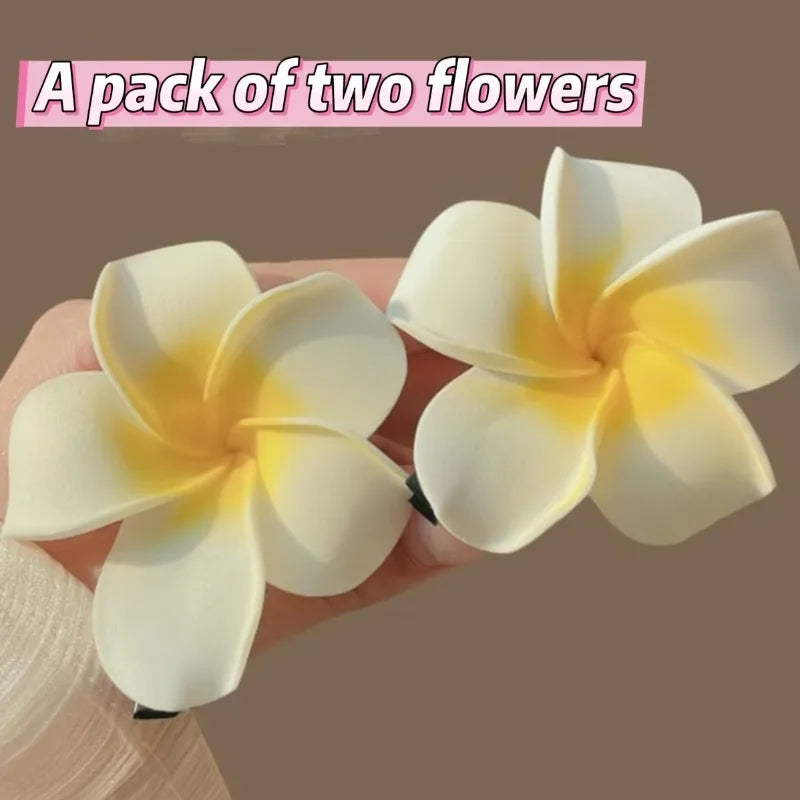 2-Pack Tropical Tuberose Floral Hair Clips – Boho Barrettes Floral Hair Clips Axl flower-2pcs